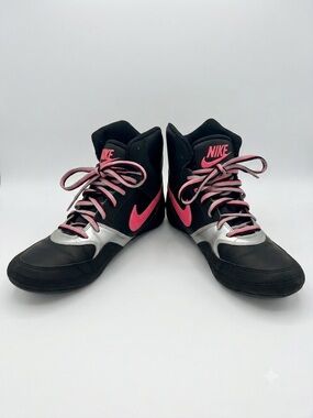 Nike Greco Supreme Women’s Wrestling Shoes Size 9 Black, Silver & Hot Pink